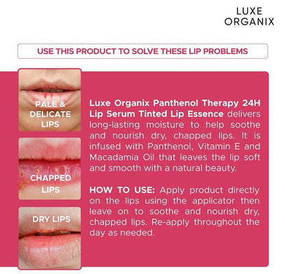 Luxe Organix Panthenol Therapy 24H Lip Serum Tinted Lip Essence 10G