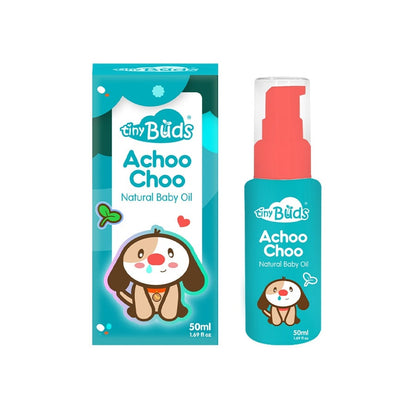 Tiny Buds Achoo Choo Natural Baby Oil (Formerly Stuffy Nose Natural Baby Chest Rub Massage Oil)