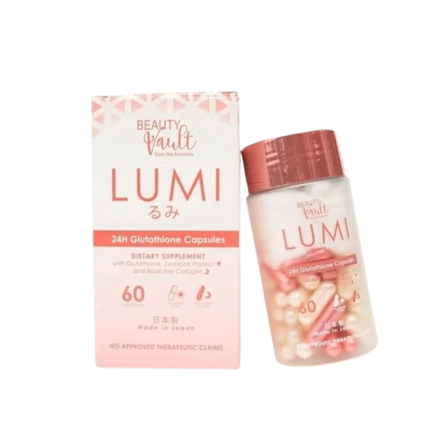 Beauty Vault LUMI 24H Glutathione Capsules 60 Capsules