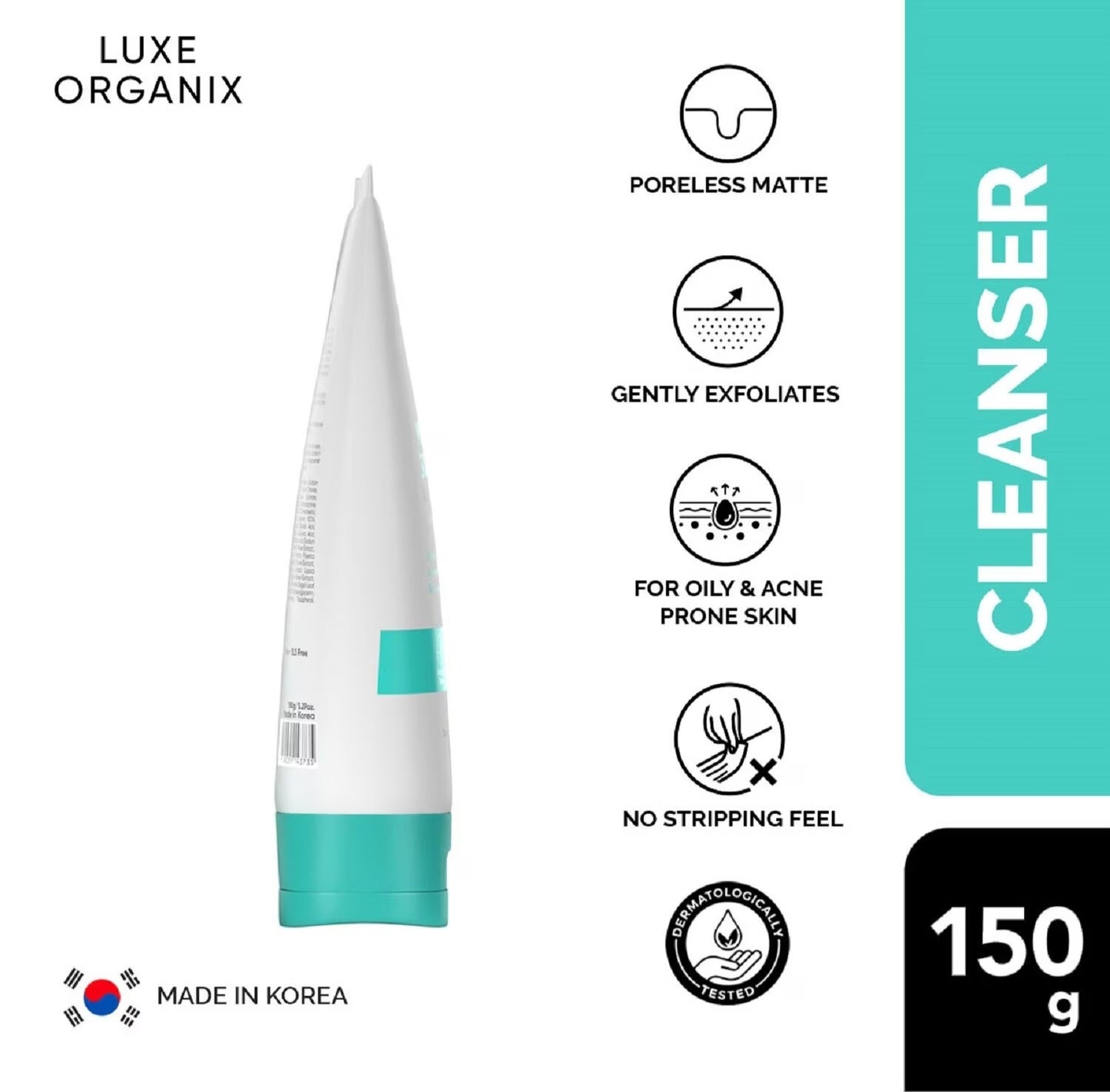 Luxe Organix Miracle Solutions Acne Derm + Gel Cleanser 150g