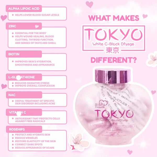 Aishi Premium Tokyo White C-Block Dfyage - 60 Capsules