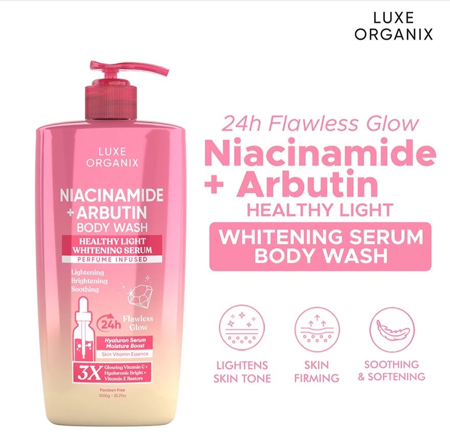 Luxe Organix Niacinamide + Arbutin Healthy Light Whitening Serum Perfume Infused Body Wash 1000G