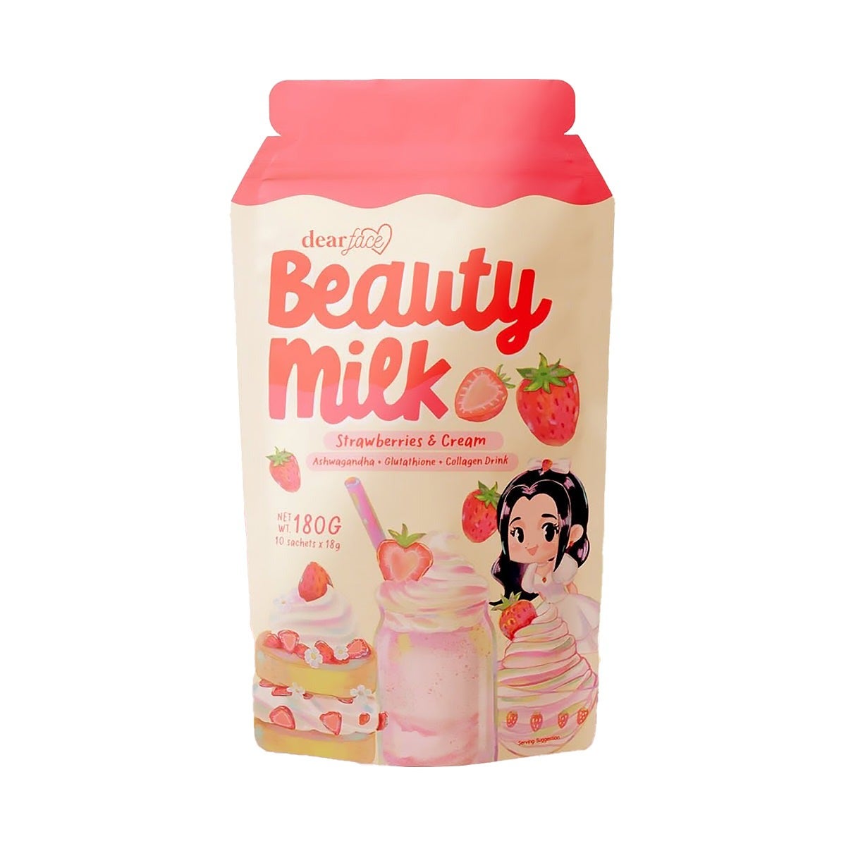 DEAR FACE Beauty Milk - Stawberries & Cream 180g