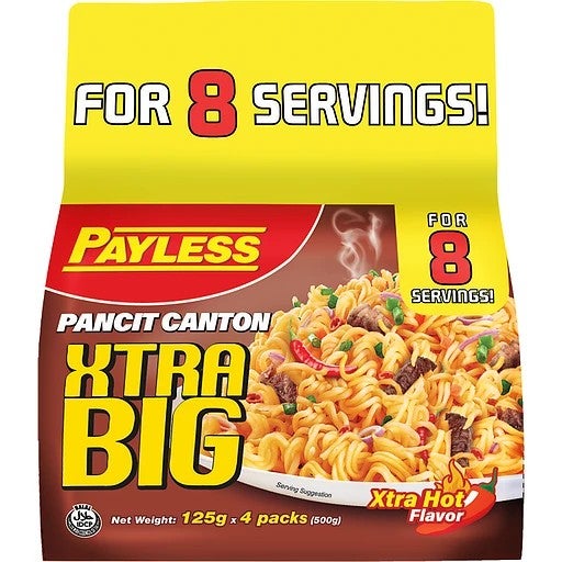 Payless Extra Big Pancit Canton Extra Hot | 125g x 4s
