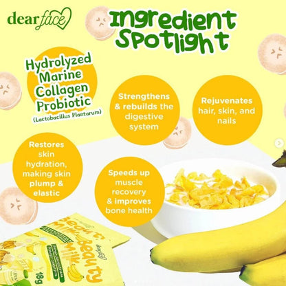 DEAR FACE Beauty Milk Premium Japanese Banana Probiotic + Collagen Drink 180g