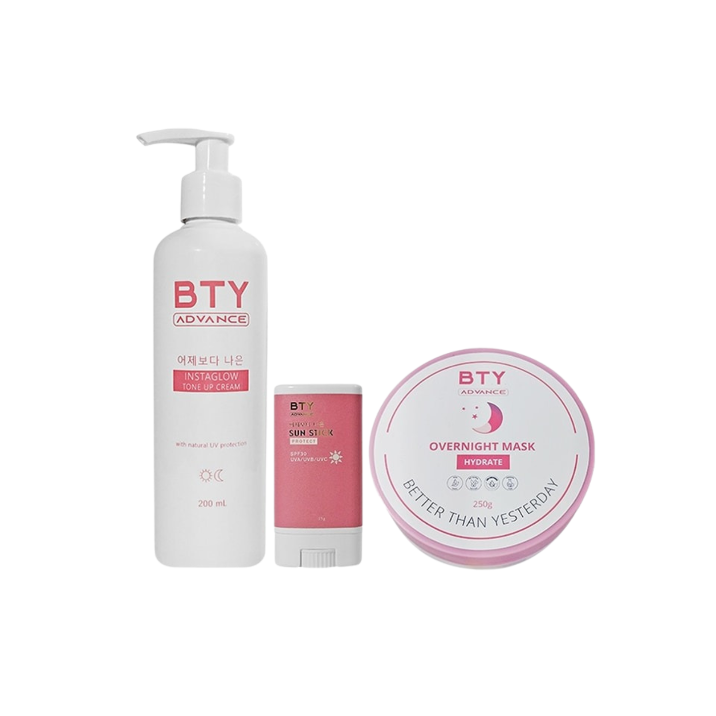 BTY Advance Self Care Trio (Mask, Toneup Cream, Sunstick)