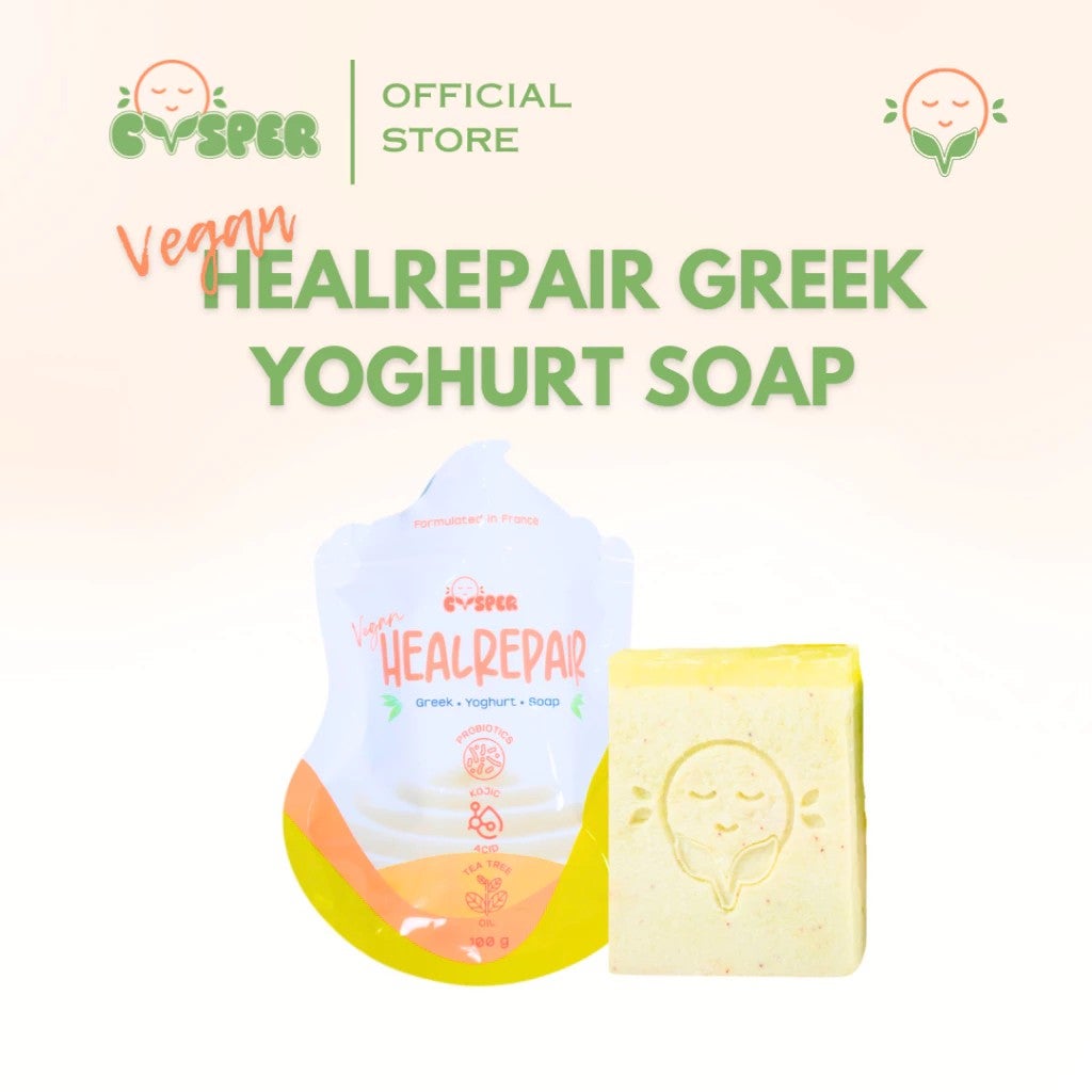 CVSPER Vegan HEALREPAIR Greek Yoghurt Soap 100g - Suitable for All Skin Types Anti Acne