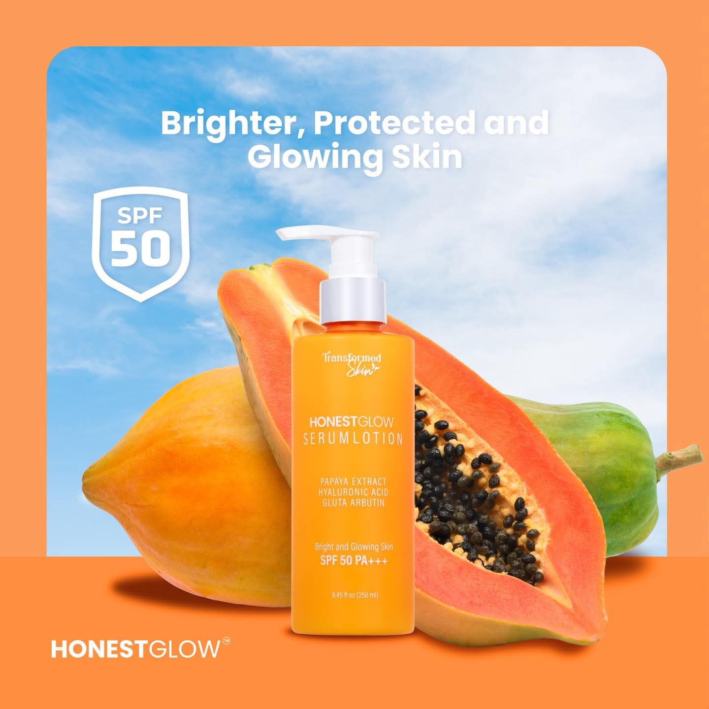 Honest Glow Serum Lotion Bright & Glowing Skin SPF 50 PA+++ 250ml