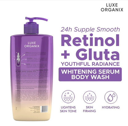 Luxe Organix Retinol + Gluta Youthful Radiance Whitening Seru Perfume Infused Body Wash 1000G