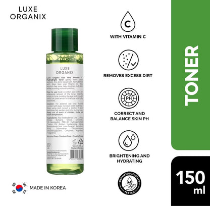 Luxe Organix 98% Aloe Vera Vitamin C Hydrabright Toner 150ml