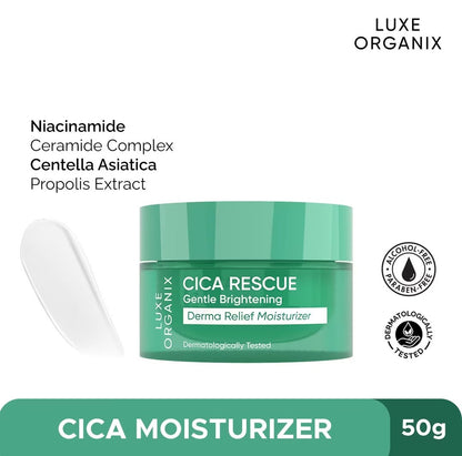 Luxe Organix Cica Rescue Gentle Brightening Derma Relief Moisturizer 50g