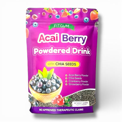 Fitgum Acai Berry Powdered Drink with Chia Seeds