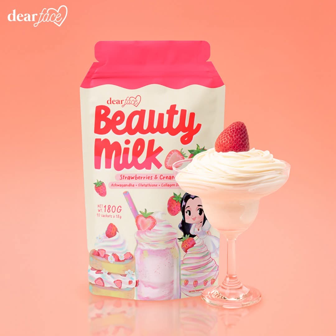 DEAR FACE Beauty Milk - Stawberries & Cream 180g