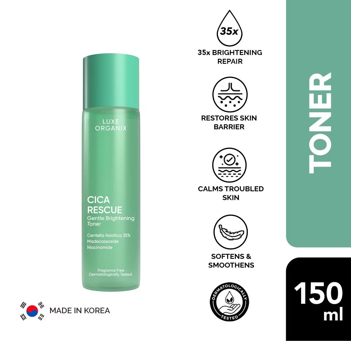 Luxe Organix Cica Rescue Gentle Brightening Toner 150ml