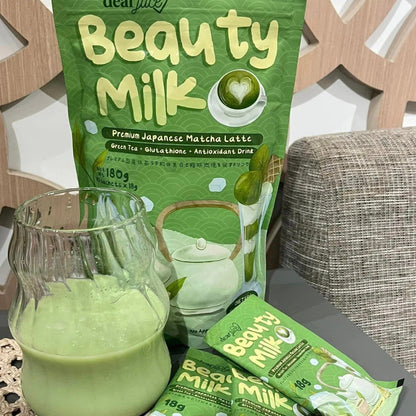 DEAR FACE Beauty Milk Premium Japanese Matcha Latte - Antioxidant Drink 180g