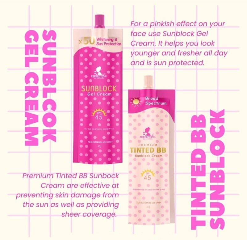 Perfect Skin Twin Pack (Sunblock Gel Cream & Premium Tinted BB Cream) 30g
