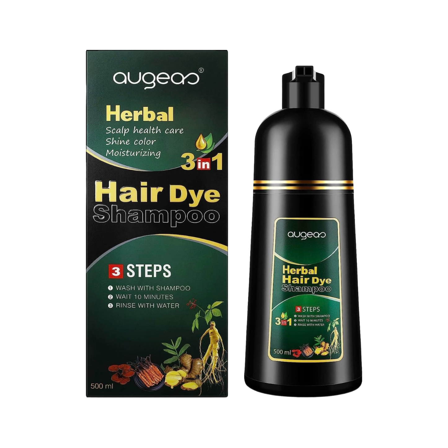 Augeas Hair Dye Shampoo (Golden Brown) 500ml