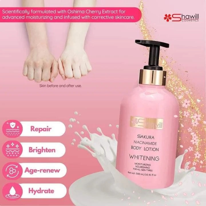 Shawill Sakura Niacinamide Body Lotion - Hydrating & Lightening