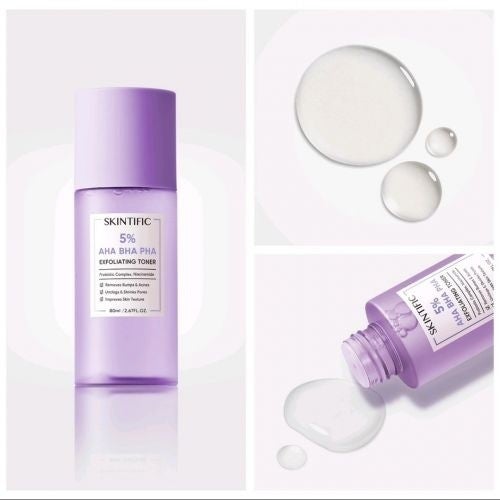 Skintific 5% AHA BHA PHA Exfoliating Toner 80ml