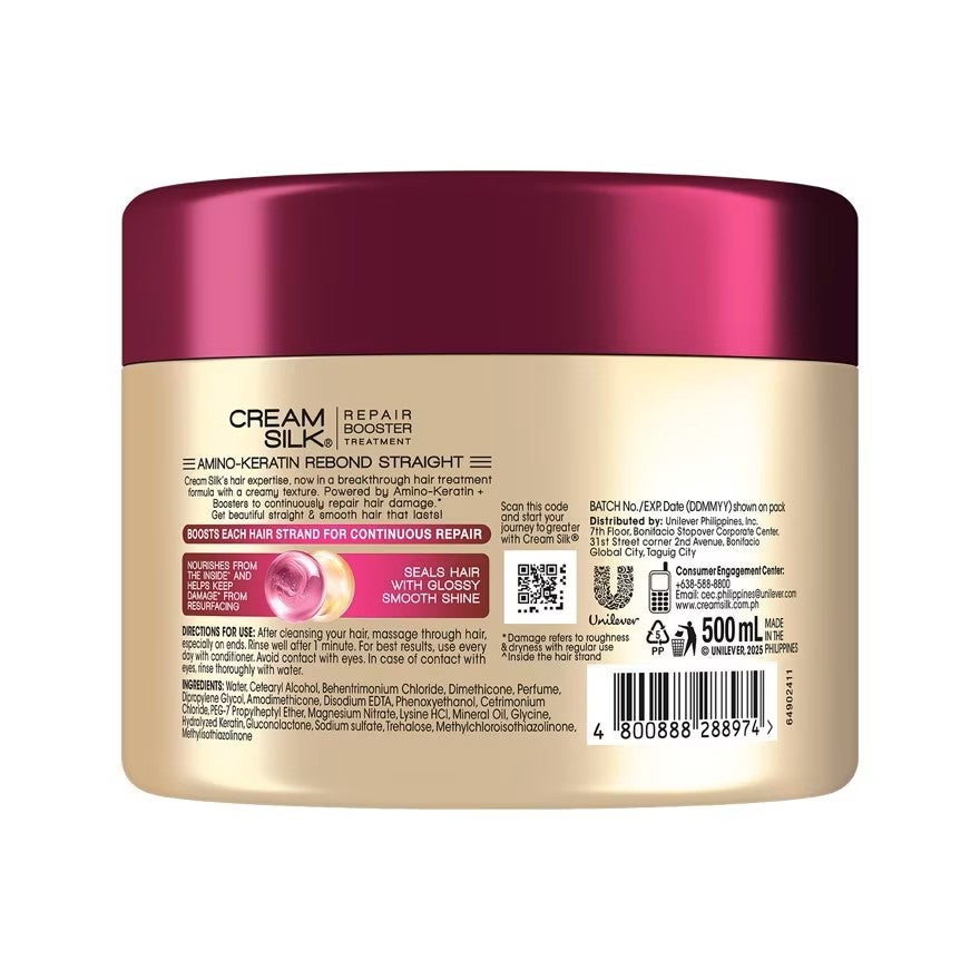 Creamsilk Treatment Amino-Keratin Rebond Straight 500ml