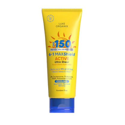 Luxe Organix 6 in 1 Maxshield Active Ultra Sheer Face and Body Sunscreen 100ml