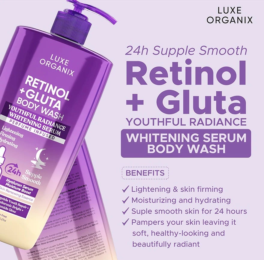 Luxe Organix Retinol + Gluta Youthful Radiance Whitening Seru Perfume Infused Body Wash 1000G