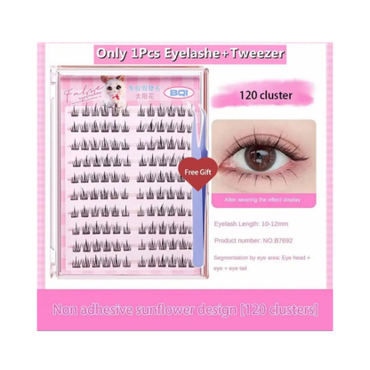 BQI 100-120 Cluster Fale Eyelashes Self Adhesive Softer Lashes