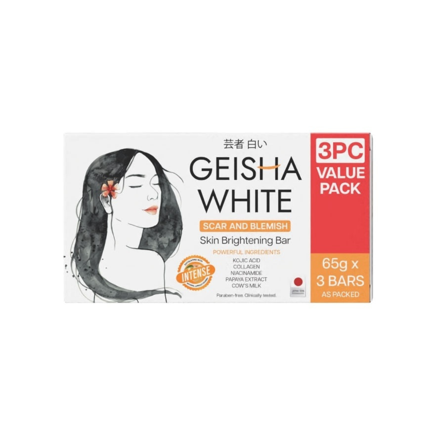 Geisha White Soap 65g x 3