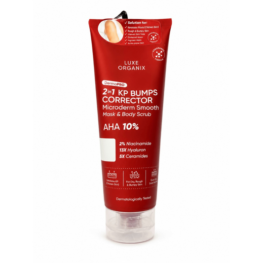 Luxe Organix DermaPRO 2-in-1 KP Bumps Corrector Microderm Smooth Mask & Body Scrub 200ML