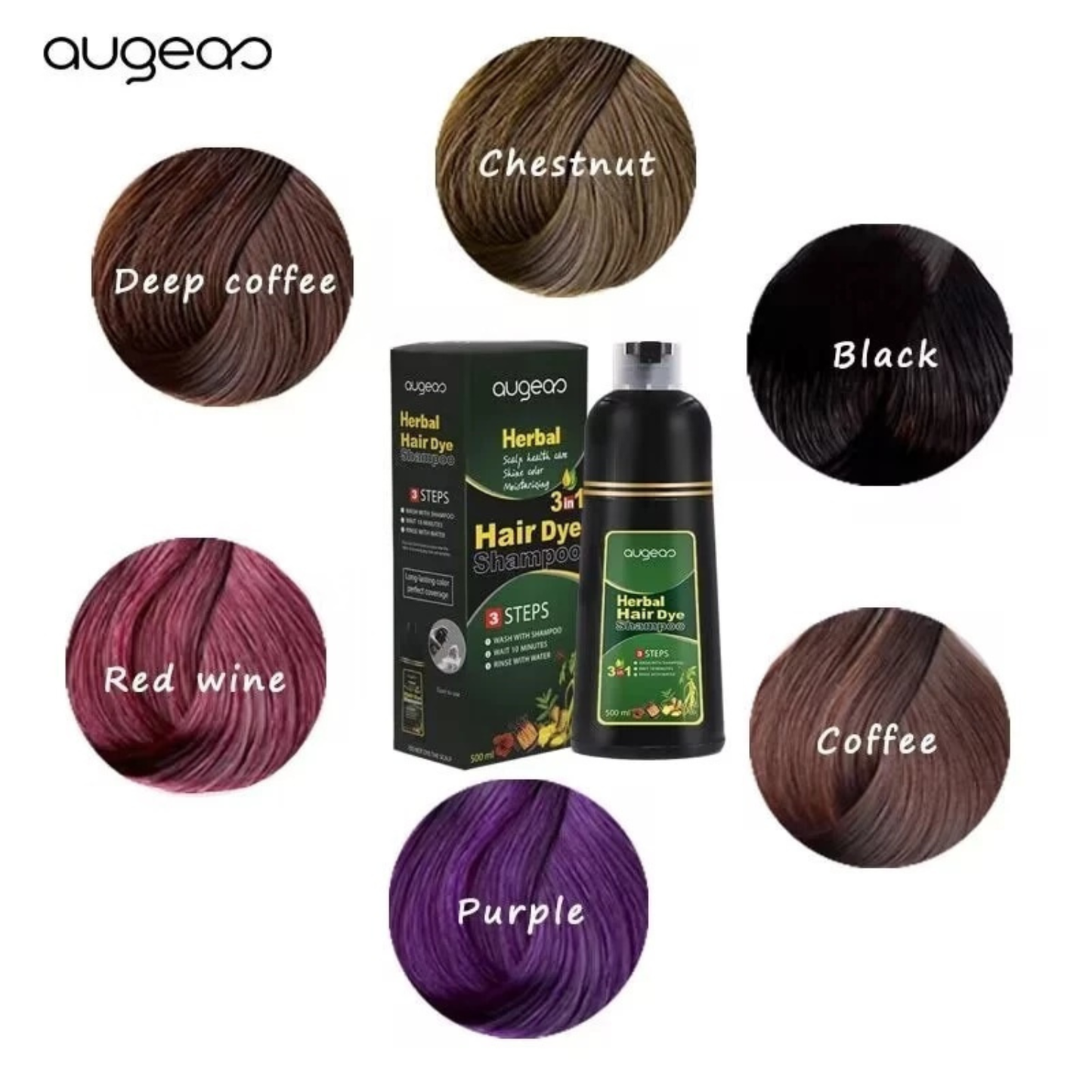 Augeas Hair Dye Shampoo 500ml