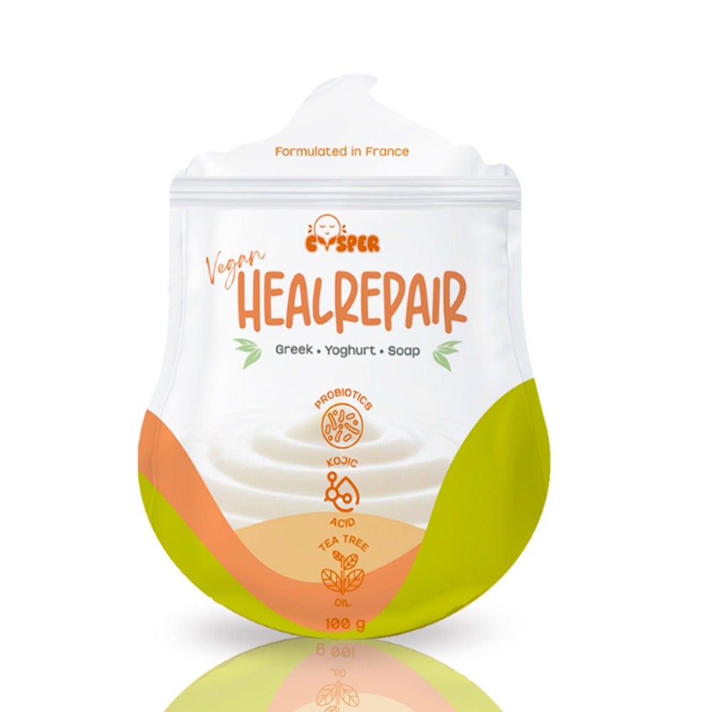 CVSPER Vegan HEALREPAIR Greek Yoghurt Soap 100g - Suitable for All Skin Types Anti Acne