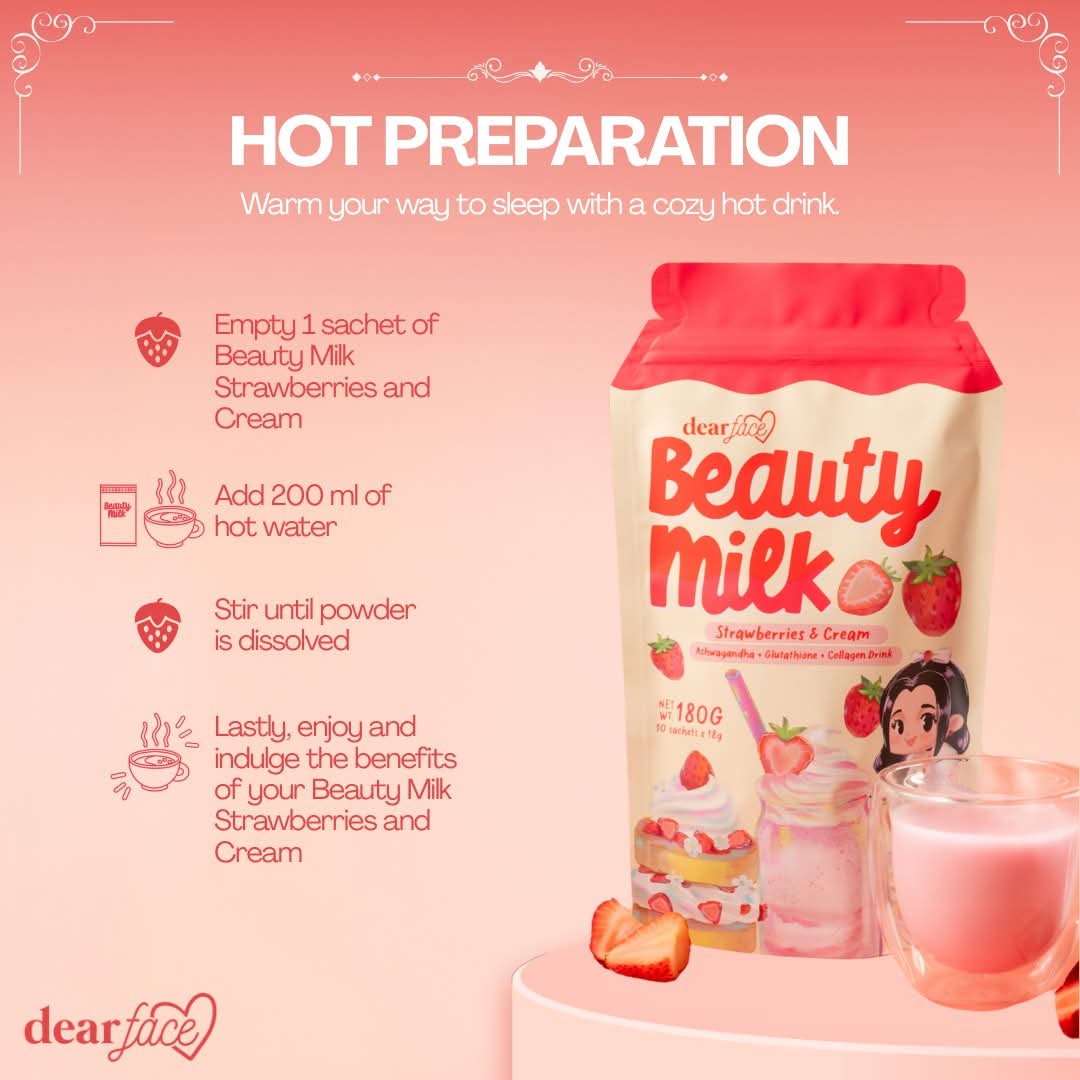 DEAR FACE Beauty Milk - Stawberries & Cream 180g