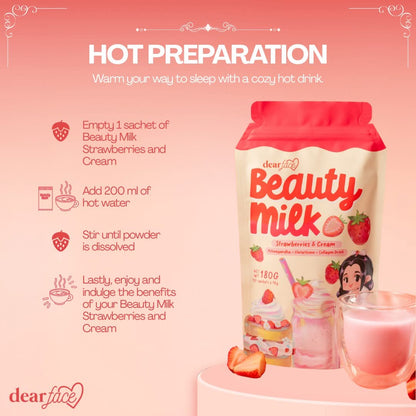 DEAR FACE Beauty Milk - Stawberries & Cream 180g