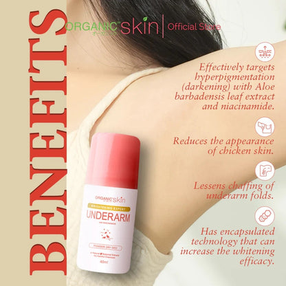Organic Skin Japan Intensive Whitening Underarm Powder Dry Deodorant Roll on