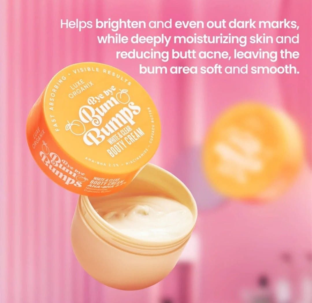 Luxe Organix Bye Bye Bum Bumps White and Clear Booty Cream 230g