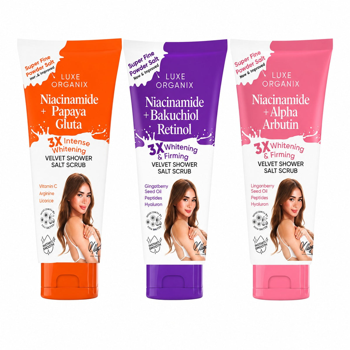 Luxe Organix Velvet Shower Salt Scrub 320g