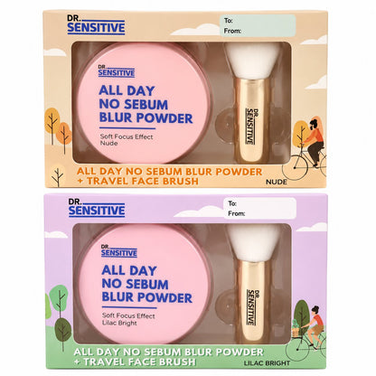 DR SENSITIVE All Day No Sebum Blur Powder and Brush Gift Set