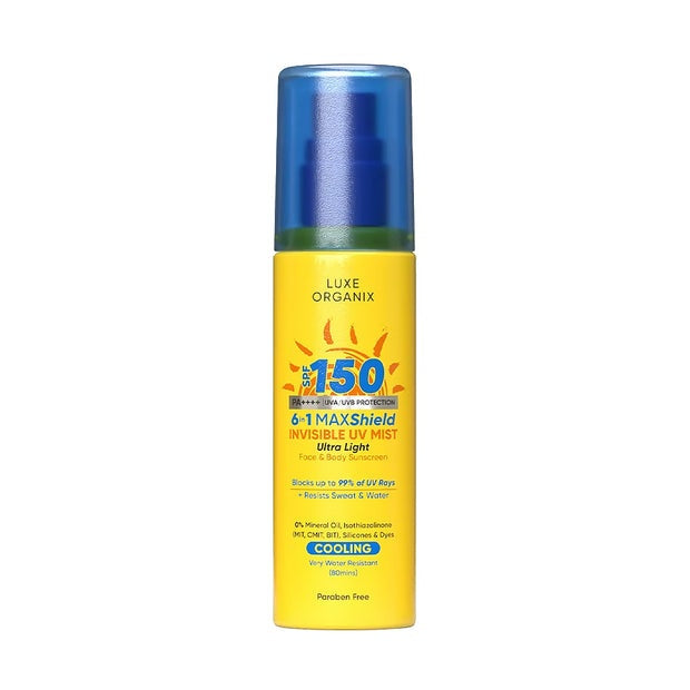 Luxe Organix 6 in 1 Maxshield Invisible UV Mist Ultra Light Face and Body Sunscreen 90ml