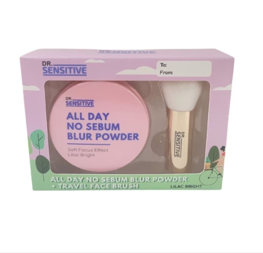 DR SENSITIVE All Day No Sebum Blur Powder and Brush Gift Set