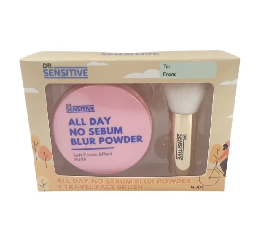 DR SENSITIVE All Day No Sebum Blur Powder and Brush Gift Set