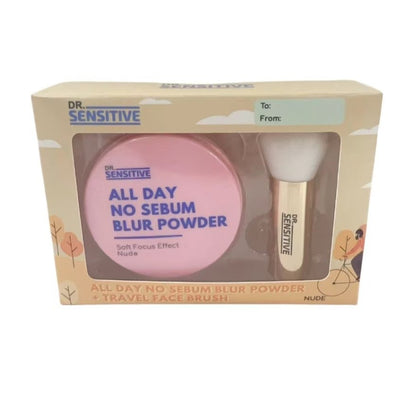 DR SENSITIVE All Day No Sebum Blur Powder and Brush Gift Set