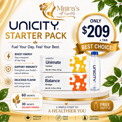 Unicity Unimate LEMON and Unicity Balance Natural Orange Flavor + FREE BOTTLE